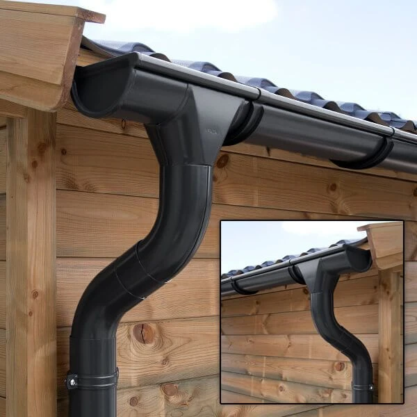 Zinken Dakgoot Zwart Zadeldak Type 110 - Lengte 680 cm - Afbeelding 1